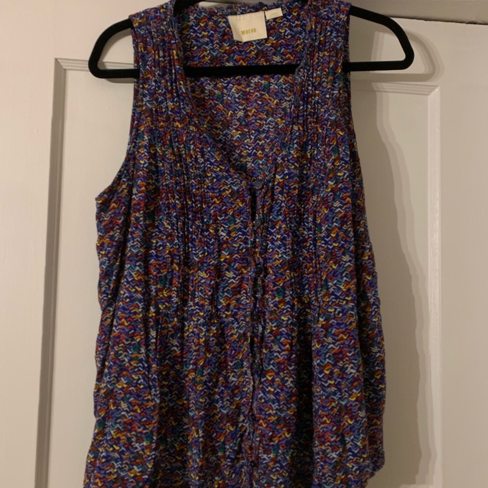 Multi Color Button Down Tank Top - image 1